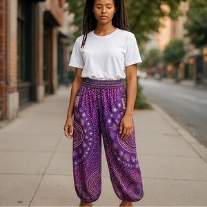 Purple Bohemian Women's Pants one size fits most hippie boho comfort